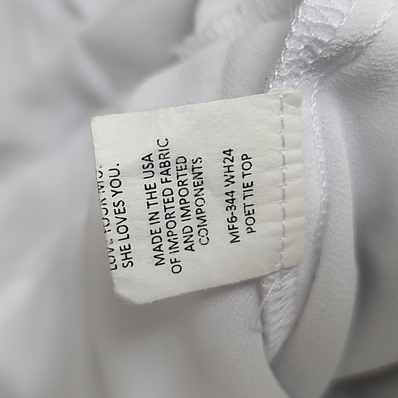 Show Me Your Mumu Poet Tie Top in White Boho Peasant Oversized Lace Up Blouse XS - Picture 9 of 12